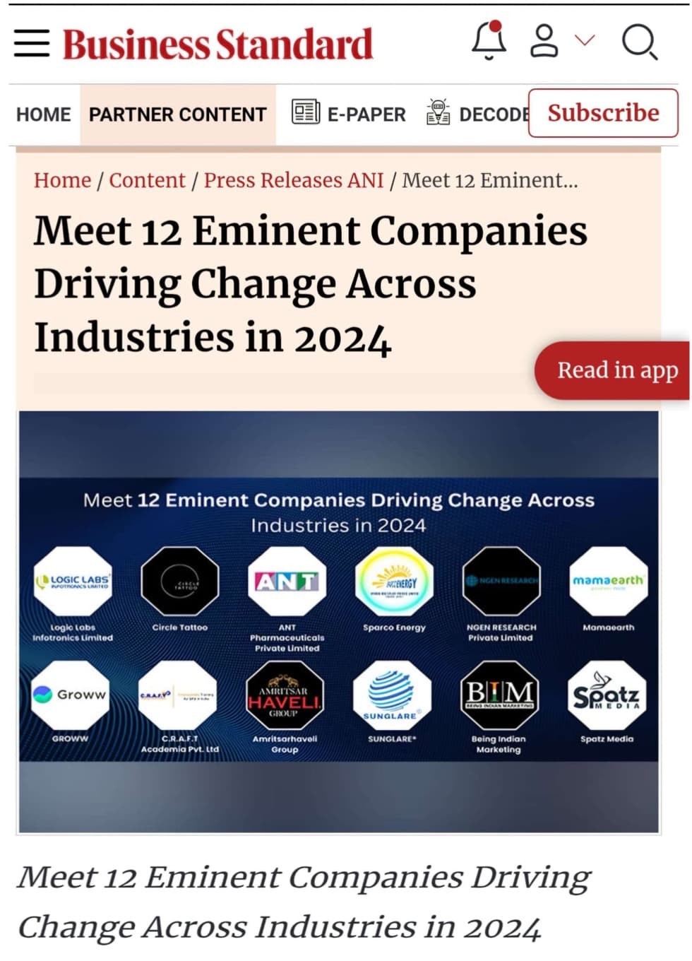 12 Eminent Companies Driving Change Across Industries in 2024